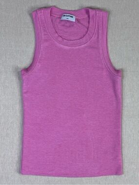 LNA Clothing Ribbed Tank Top Pink Fitted Stretch Essential Layer Size S